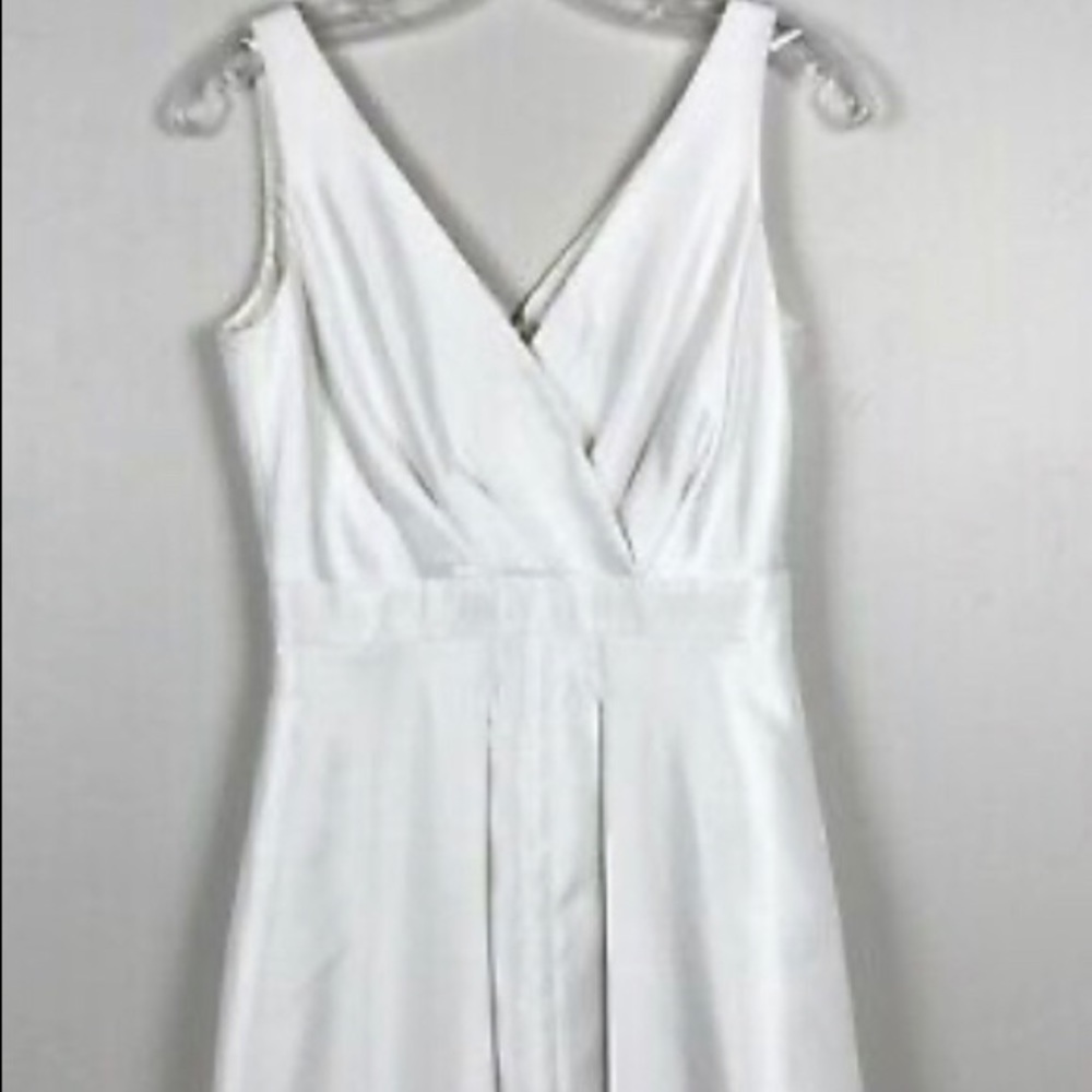 Tahari White Sleeveless Fit & Flare Dress